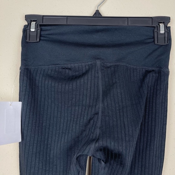 NWT Good American Black Wide Ribbed Seamless Leggings - Picture 4 of 6